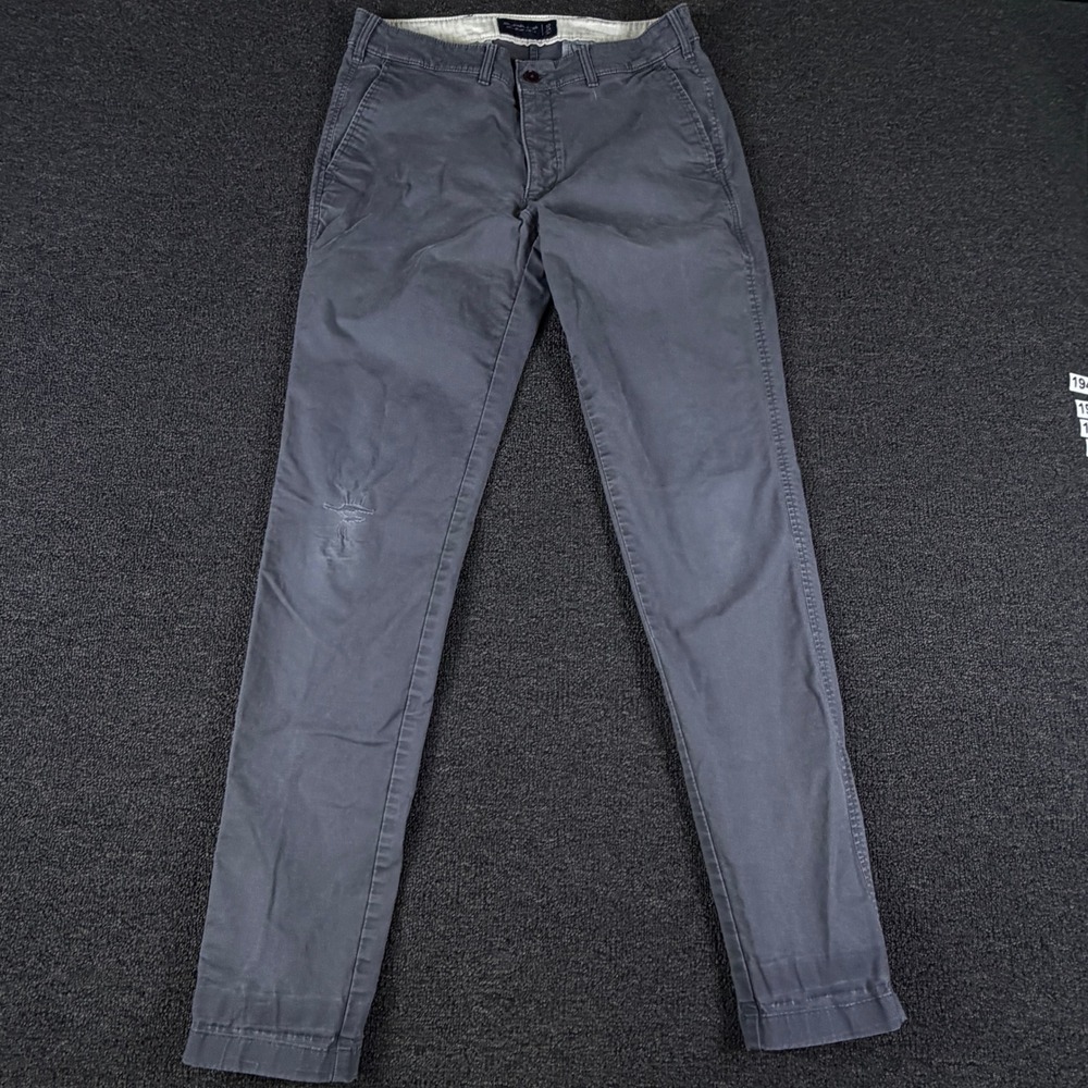 Abercrombie & Fitch Pants Mens 32x34 (Fits 32x31 Super Skinny Stretch Grey Chino